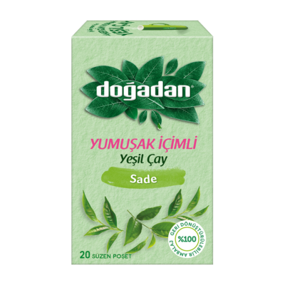 Doğadan Yumuşak İçimli Yeşil Çay Sade 20 Süzen Poşet