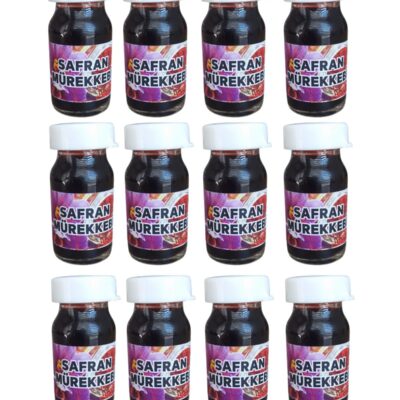 12 Adet Kırmızı Safran Mürekkebi Zaferan Zafran Geleneksel Yöntem 10 ml
