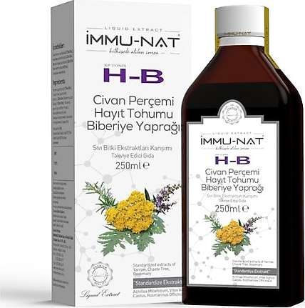 İmmunat H-B Civan Perçemi Hayıt Tohumu Biberiye Yaprağı Sıvı Ekstrakt 250ml